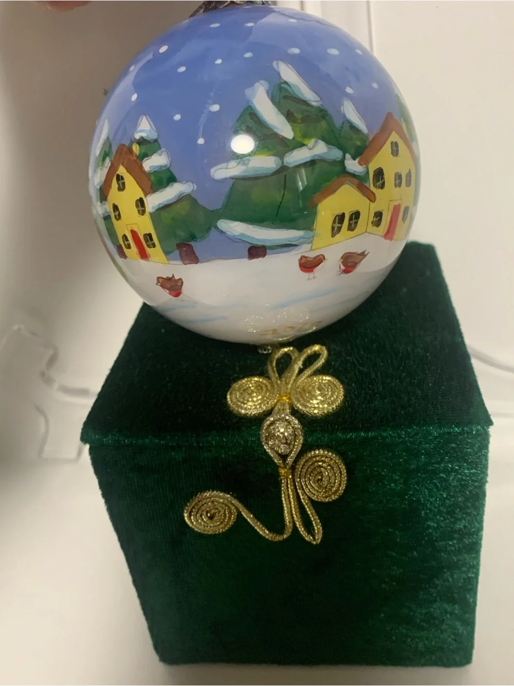 Li Bien 2010 Holiday Snowman Glass Ornament